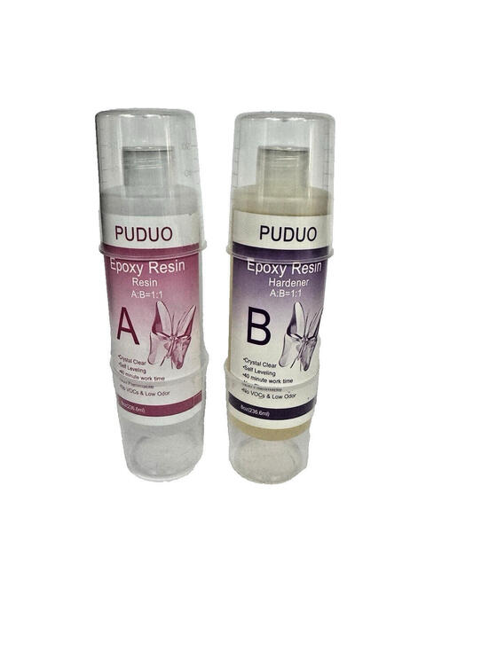 Other - (RB) PUDUO Epoxy Resin Kit 16oz 1:1 Crystal Clear Self Leveling Resin & Hardener